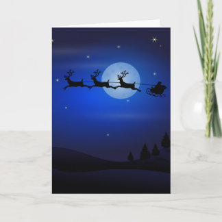 Weihnachtsmann mit Rentieren Feiertagskarte