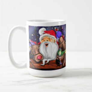 Weihnachtsmann mit Rentieren Funny Christmas Tasse