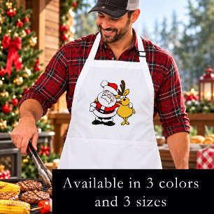 Weihnachtsmann mit Rentieren Schürze