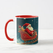 Weihnachtsmann mit Rentieren Tasse (Links)