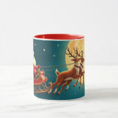 Weihnachtsmann mit Rentieren Tasse (Zentrum)