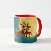 Weihnachtsmann mit Rentieren Tasse (VorderseiteRechts)
