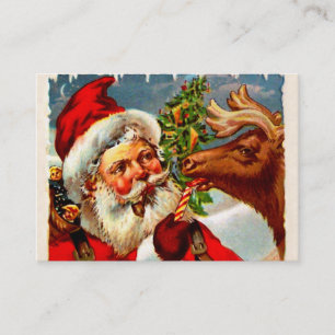 Weihnachtsmann mit Rentieren Visitenkarte