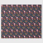 Weihnachtsmann mit Rudolph Custom Christmas Festiv Geschenkpapier (Flach)