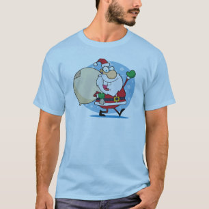 Weihnachtsmann mit Sackweihnachtsfeiertagsentwurf T-Shirt
