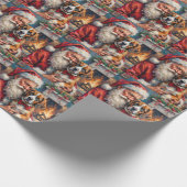 Weihnachtsmann mit Saint Bernard Christmas-Kunst Geschenkpapier (Ecke)