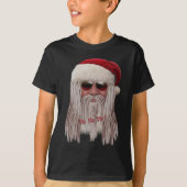 Weihnachtsmann mit Schatten u. fürchtet T-Shirt (Vorderseite)