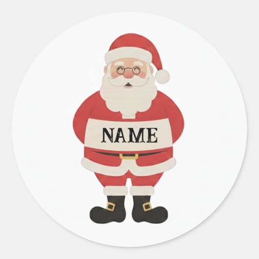Weihnachtsmann mit Schild Aufkleber | Personalisie (Vorderseite)