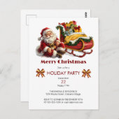 Weihnachtsmann mit Schlitten voller Geschenke Weih Postkarte (Vorne/Hinten)