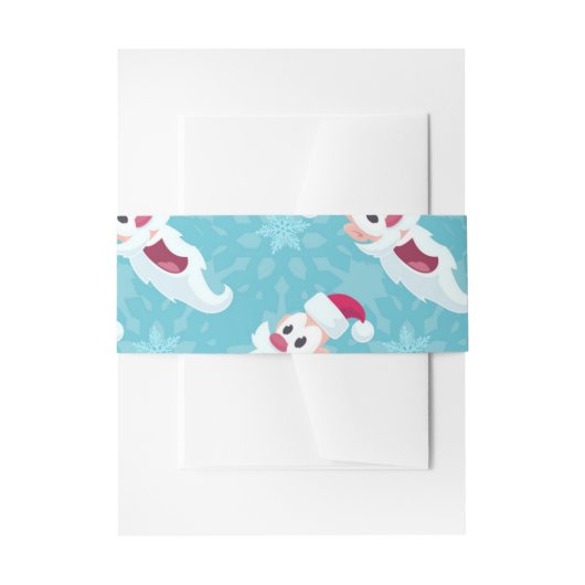 Weihnachtsmann mit Schneeflocken Einladungsbanderole (Vorderseite Beispiel)