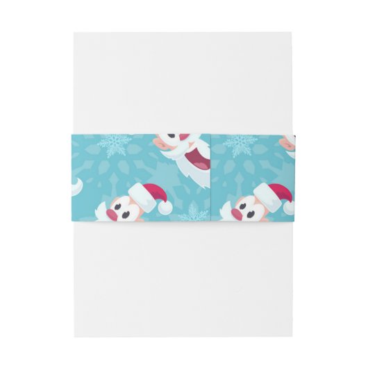 Weihnachtsmann mit Schneeflocken Einladungsbanderole (Rückseitenbeispiel)