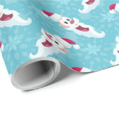 Weihnachtsmann mit Schneeflocken Geschenkpapier (Rolleneckpunkt)