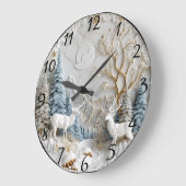 Weihnachtsmann mit Schneeflocken Große Wanduhr (Winkel)