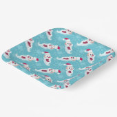 Weihnachtsmann mit Schneeflocken Platz Pappteller (Gewinkelt)