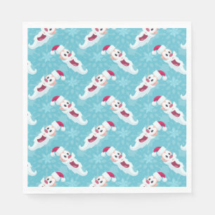 Weihnachtsmann mit Schneeflockenpapier Serviette