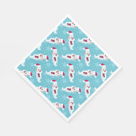 Weihnachtsmann mit Schneeflockenpapier Serviette (Ecke)