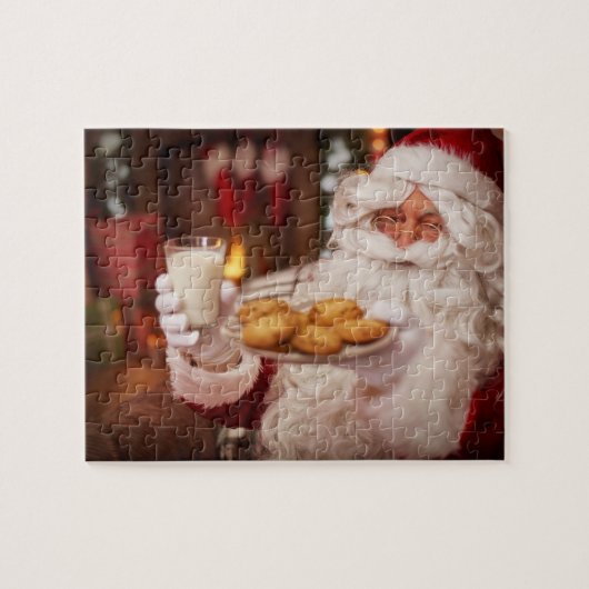 Weihnachtsmann mit Snacks Jigsaw Puzzle (Horizontal)