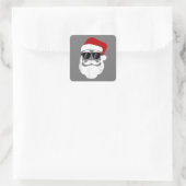 Weihnachtsmann mit Sonnenbrille Funny Christmas De Quadratischer Aufkleber (Tasche)