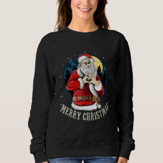Weihnachtsmann mit Sonnenbrille Liebeszeichen Weih Sweatshirt