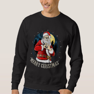 Weihnachtsmann mit Sonnenbrille Love Sign Weihnach Sweatshirt