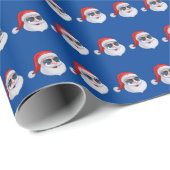 Weihnachtsmann mit Sonnenbrillen-Umschlagpapier Geschenkpapier (Rolleneckpunkt)