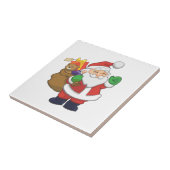 Weihnachtsmann mit Spielzeug Fliese (Seite)