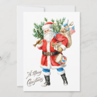 Weihnachtsmann mit Spielzeug und Trommel