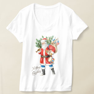 Weihnachtsmann mit Spielzeug und Trommel T-Shirt
