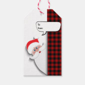 Weihnachtsmann mit Sprechblase Geschenkanhänger (Vorderseite)