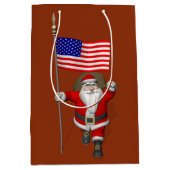 Weihnachtsmann mit sternengesprenkeltem Banner Mittlere Geschenktüte (Vorderseite)