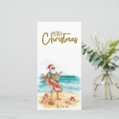 Weihnachtsmann mit Surfbrett Weihnachten tropisch  (Stehend Vorderseite)