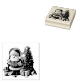 Weihnachtsmann mit Tannenbaum in 3D - Gummistempel (Stempel)
