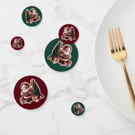 Weihnachtsmann mit Tannenbaum in 3D -  Konfetti (Gruppe)