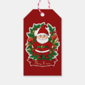 Weihnachtsmann mit Tannenzweigen - Geschenkanhänger (Vorderseite)