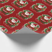 Weihnachtsmann mit Tannenzweigen - Geschenkpapier (Ecke)