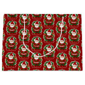 Weihnachtsmann mit Tannenzweigen -  Große Geschenktüte (Vorderseite)