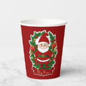 Weihnachtsmann mit Tannenzweigen - Pappbecher (Rückseite)