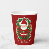 Weihnachtsmann mit Tannenzweigen - Pappbecher (Vorderseite)