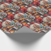 Weihnachtsmann mit Thai Ridgeback Weihnachtskunst Geschenkpapier (Ecke)
