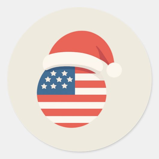 Weihnachtsmann mit US-Flagge Aufkleber (Vorderseite)