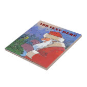 Weihnachtsmann mit Vogel Fliese (Seite)