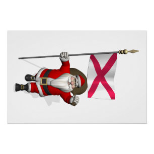 Weihnachtsmann mit Wappen von Nordirland Poster