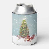 Weihnachtsmann mit Weihnachtsbaum Dosenkühler (Kanne Vorderseite)