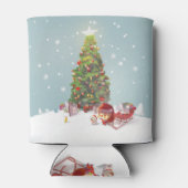 Weihnachtsmann mit Weihnachtsbaum Dosenkühler (Rückseite)