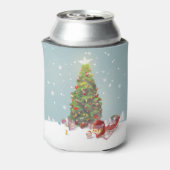 Weihnachtsmann mit Weihnachtsbaum Dosenkühler (Kanne Rückseite)