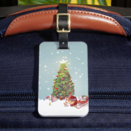 Weihnachtsmann mit Weihnachtsbaum Gepäckanhänger