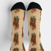 Weihnachtsmann mit Weihnachtsbaum im Vintage-Stil Socken (Oben)