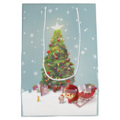 Weihnachtsmann mit Weihnachtsbaum Mittlere Geschenktüte (Rückseite)