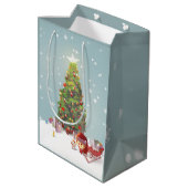 Weihnachtsmann mit Weihnachtsbaum Mittlere Geschenktüte (Rückseite Schrägansicht)
