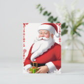 Weihnachtsmann mit Weihnachtsbaum Postkarte (Stehend Vorderseite)